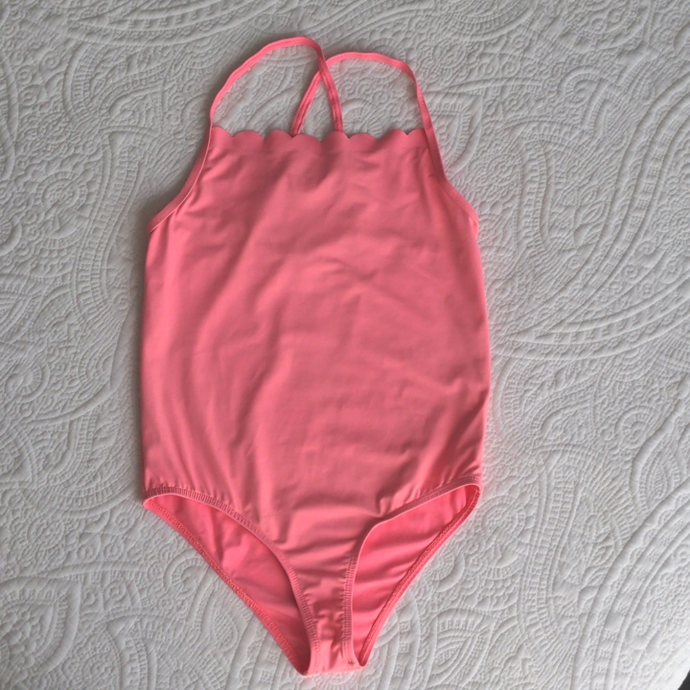 Jacadi Scalloped Pink Swimsuit